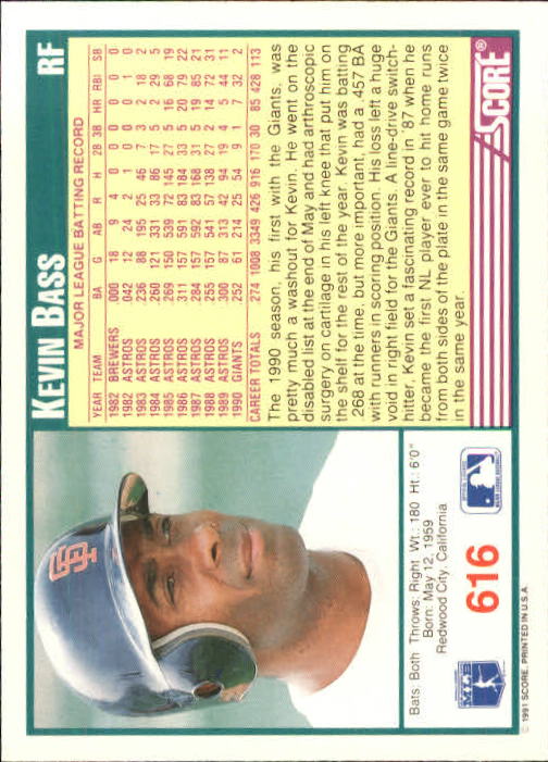 A6419- 1991 Score Baseball Cards 498-747 +Rookies -You Pick- 15+ FREE US SHIP - Picture 239 of 499