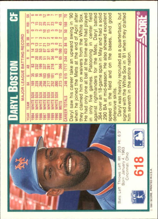 A6419- 1991 Score Baseball Cards 498-747 +Rookies -You Pick- 15+ FREE US SHIP - Picture 243 of 499