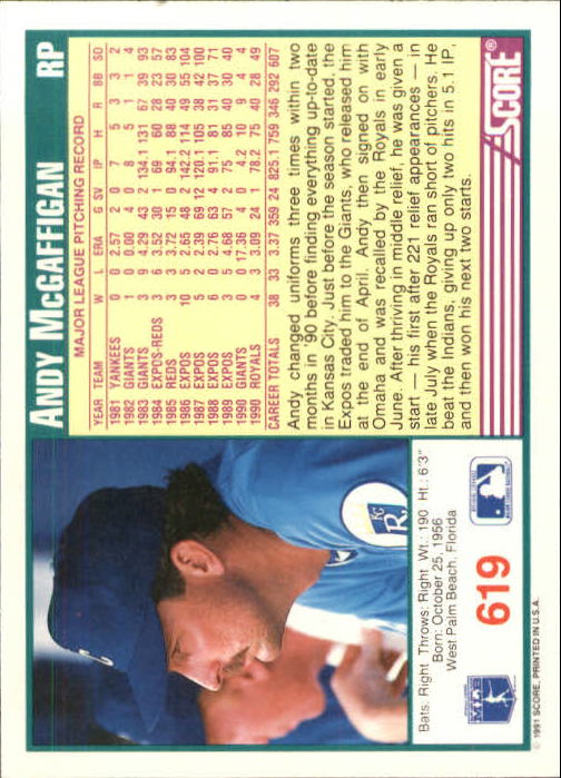 A6419- 1991 Score Baseball Cards 498-747 +Rookies -You Pick- 15+ FREE US SHIP - Picture 245 of 499