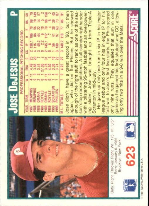 A6419- 1991 Score Baseball Cards 498-747 +Rookies -You Pick- 15+ FREE US SHIP - Picture 253 of 499