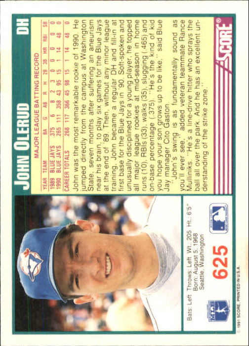 A6419- 1991 Score Baseball Cards 498-747 +Rookies -You Pick- 15+ FREE US SHIP - Picture 257 of 499