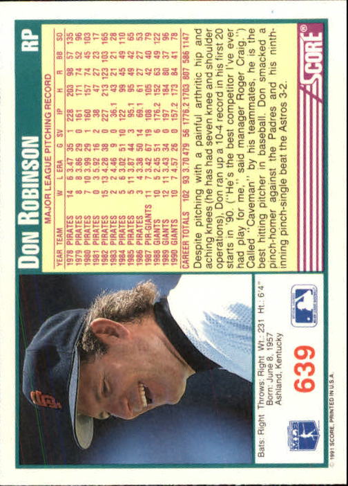 A6419- 1991 Score Baseball Cards 498-747 +Rookies -You Pick- 15+ FREE US SHIP - Picture 285 of 499