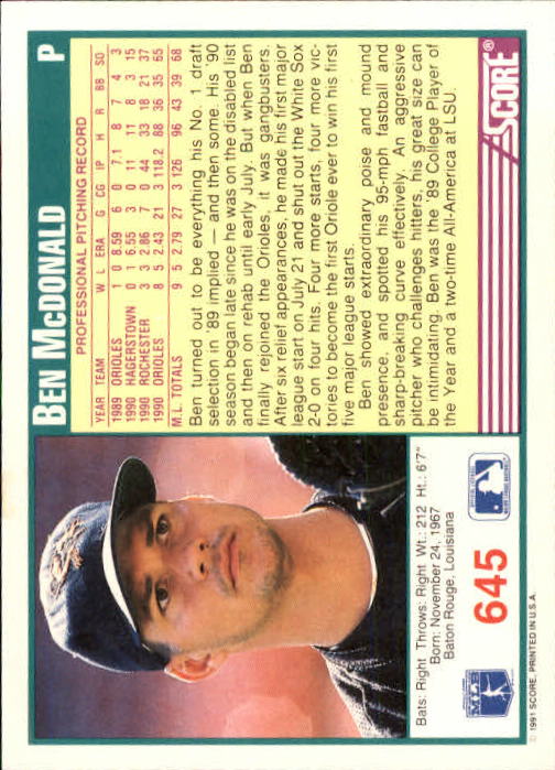 A6419- 1991 Score Baseball Cards 498-747 +Rookies -You Pick- 15+ FREE US SHIP - Picture 297 of 499