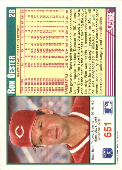 A6419- 1991 Score Baseball Cards 498-747 +Rookies -You Pick- 15+ FREE US SHIP - Picture 309 of 499