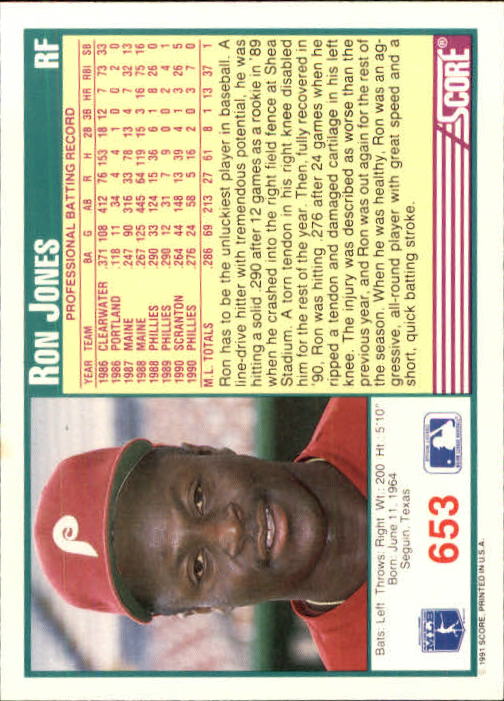 A6419- 1991 Score Baseball Cards 498-747 +Rookies -You Pick- 15+ FREE US SHIP - Picture 313 of 499