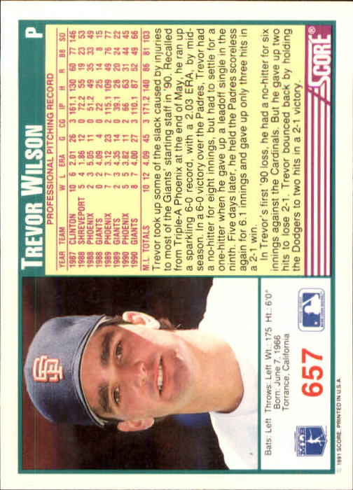 A6419- 1991 Score Baseball Cards 498-747 +Rookies -You Pick- 15+ FREE US SHIP - Picture 321 of 499