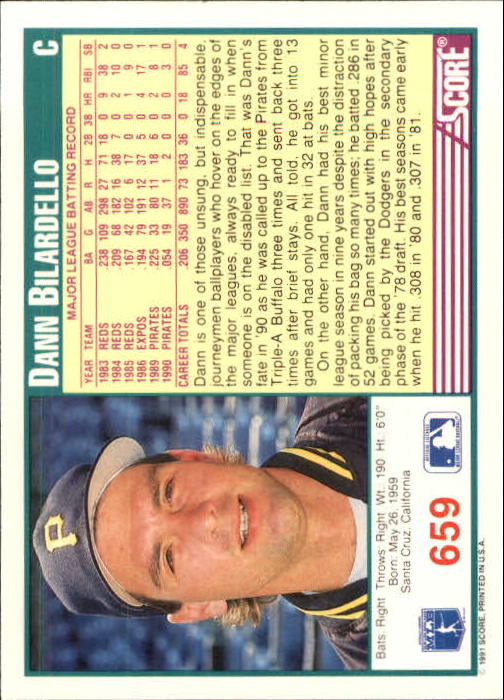 A6419- 1991 Score Baseball Cards 498-747 +Rookies -You Pick- 15+ FREE US SHIP - Picture 325 of 499