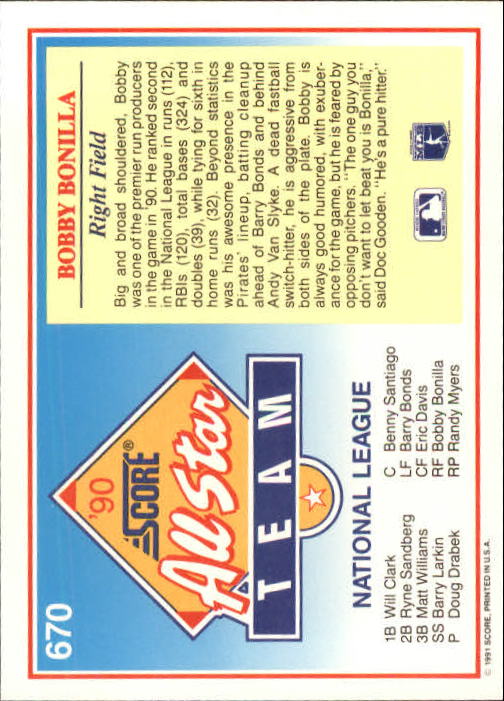 A6419- 1991 Score Baseball Cards 498-747 +Rookies -You Pick- 15+ FREE US SHIP - Picture 347 of 499