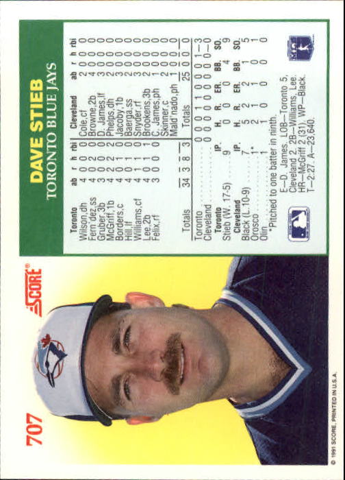 A6419- 1991 Score Baseball Cards 498-747 +Rookies -You Pick- 15+ FREE US SHIP - Picture 419 of 499