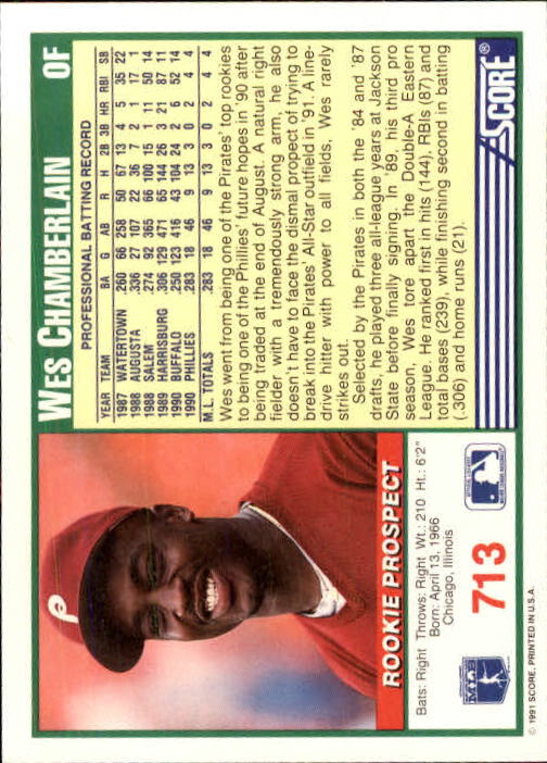 A6419- 1991 Score Baseball Cards 498-747 +Rookies -You Pick- 15+ FREE US SHIP - Picture 431 of 499