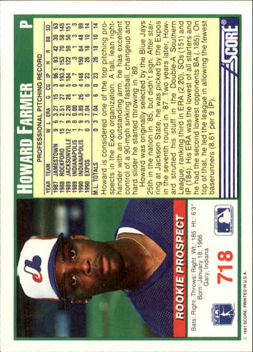 A6419- 1991 Score Baseball Cards 498-747 +Rookies -You Pick- 15+ FREE US SHIP - Picture 441 of 499