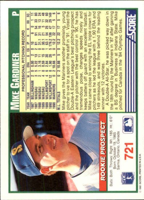A6419- 1991 Score Baseball Cards 498-747 +Rookies -You Pick- 15+ FREE US SHIP - Picture 447 of 499
