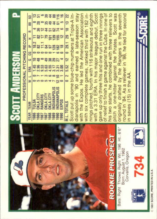 A6419- 1991 Score Baseball Cards 498-747 +Rookies -You Pick- 15+ FREE US SHIP - Picture 473 of 499