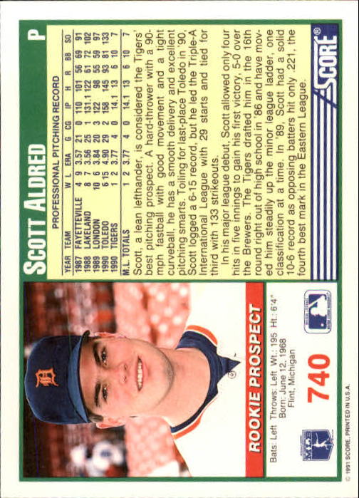 A6419- 1991 Score Baseball Cards 498-747 +Rookies -You Pick- 15+ FREE US SHIP - Picture 485 of 499