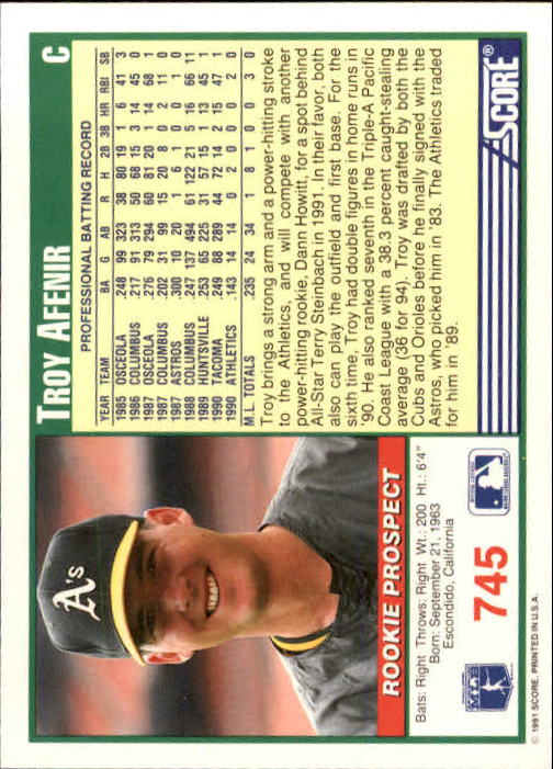A6419- 1991 Score Baseball Cards 498-747 +Rookies -You Pick- 15+ FREE US SHIP - Picture 495 of 499