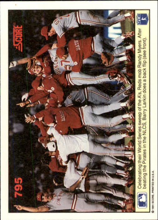 1991 Score #795 Barry Larkin WS/and Chris Sabo back image
