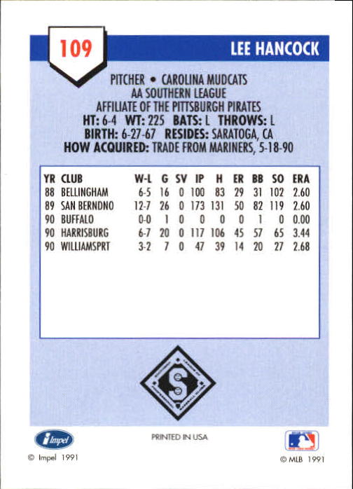 B4070- 1991 Line Drive AA Baseball Card #s 1-250 -You Pick- 15+ FREE US SHIP - Picture 191 of 441