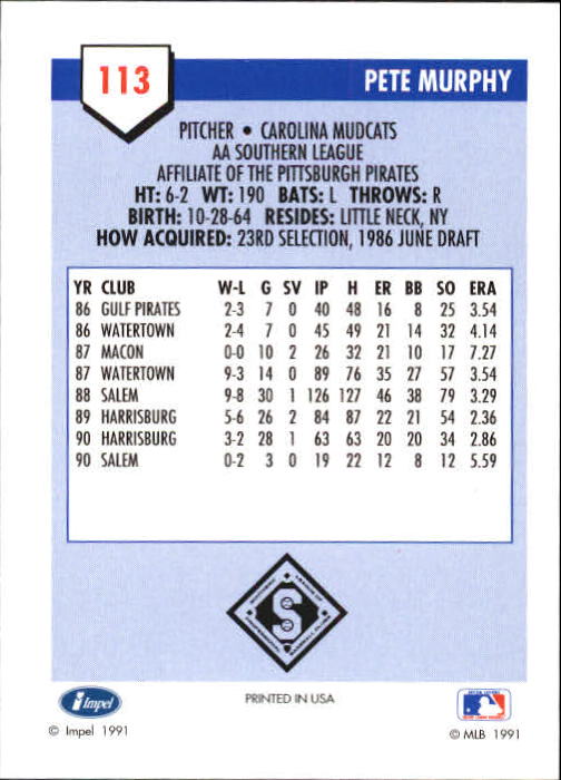 B4070- 1991 Line Drive AA Baseball Card #s 1-250 -You Pick- 15+ FREE US SHIP - Picture 199 of 441