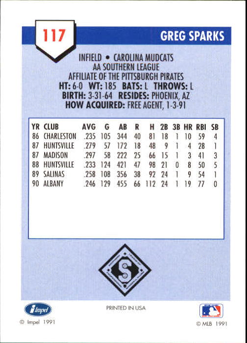 B4070- 1991 Line Drive AA Baseball Card #s 1-250 -You Pick- 15+ FREE US SHIP - Picture 207 of 441