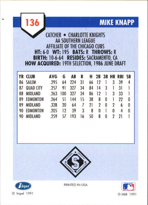 B4070- 1991 Line Drive AA Baseball Card #s 1-250 -You Pick- 15+ FREE US SHIP - Picture 239 of 441