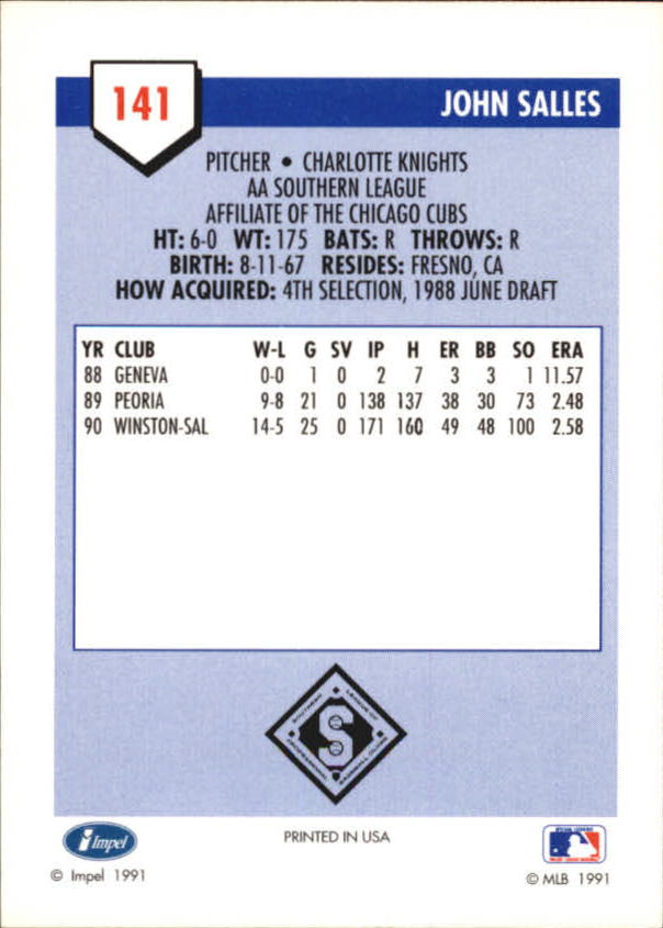 B4070- 1991 Line Drive AA Baseball Card #s 1-250 -You Pick- 15+ FREE US SHIP - Picture 247 of 441
