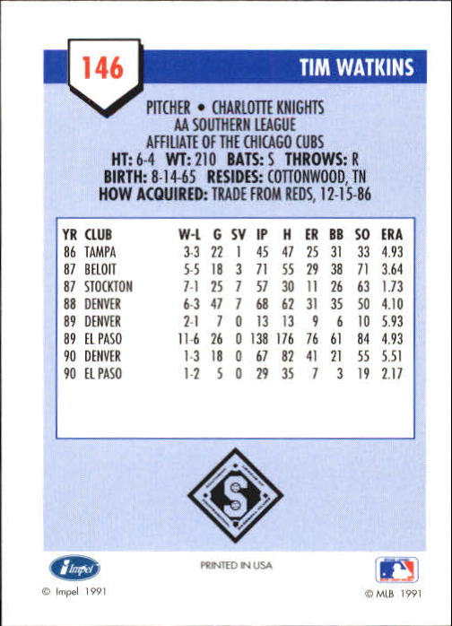 1991 Line Drive AA #146 Tim Watkins