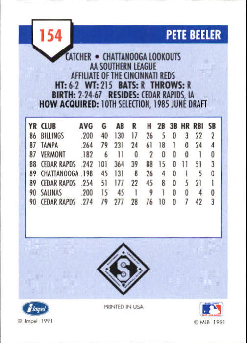 B4070- 1991 Line Drive AA Baseball Card #s 1-250 -You Pick- 15+ FREE US SHIP - Picture 267 of 441