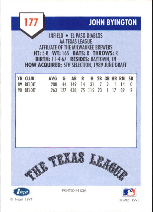 B4070- 1991 Line Drive AA Baseball Card #s 1-250 -You Pick- 15+ FREE US SHIP - Picture 307 of 441