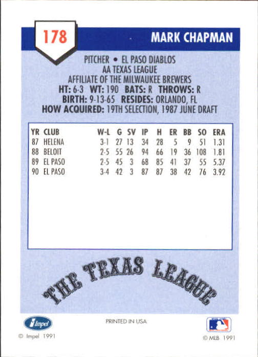 B4070- 1991 Line Drive AA Baseball Card #s 1-250 -You Pick- 15+ FREE US SHIP - Picture 309 of 441