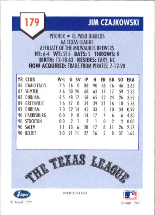 B4070- 1991 Line Drive AA Baseball Card #s 1-250 -You Pick- 15+ FREE US SHIP - Picture 311 of 441
