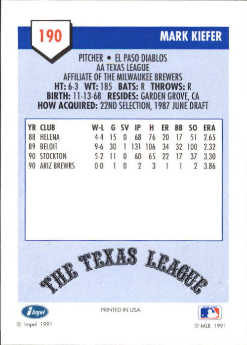 B4070- 1991 Line Drive AA Baseball Card #s 1-250 -You Pick- 15+ FREE US SHIP - Picture 331 of 441