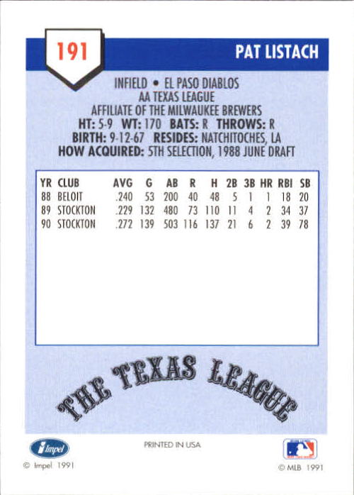 B4070- 1991 Line Drive AA Baseball Card #s 1-250 -You Pick- 15+ FREE US SHIP - Picture 333 of 441
