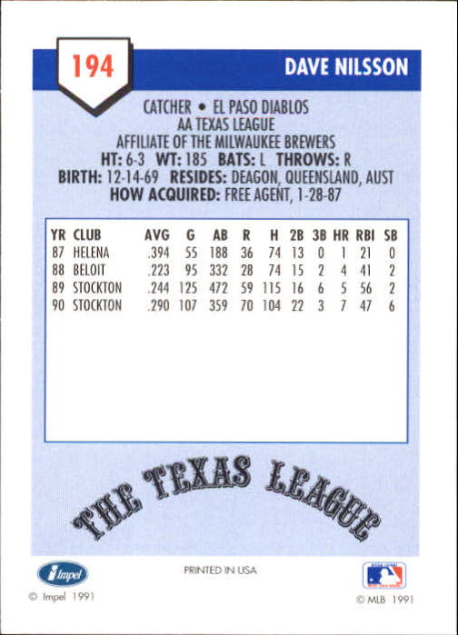 B4070- 1991 Line Drive AA Baseball Card #s 1-250 -You Pick- 15+ FREE US SHIP - Picture 339 of 441
