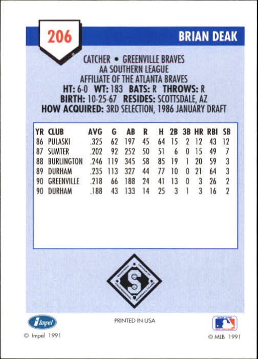 B4070- 1991 Line Drive AA Baseball Card #s 1-250 -You Pick- 15+ FREE US SHIP - Picture 361 of 441