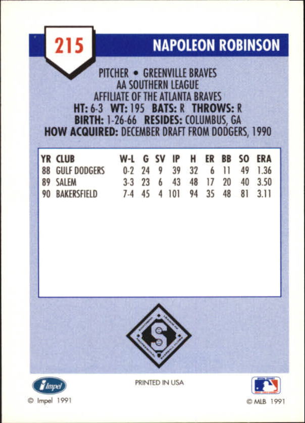 B4070- 1991 Line Drive AA Baseball Card #s 1-250 -You Pick- 15+ FREE US SHIP - Picture 377 of 441