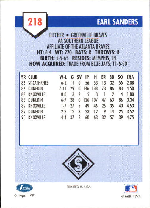 B4070- 1991 Line Drive AA Baseball Card #s 1-250 -You Pick- 15+ FREE US SHIP - Picture 383 of 441