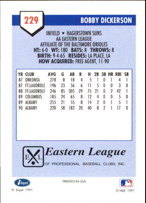 B4070- 1991 Line Drive AA Baseball Card #s 1-250 -You Pick- 15+ FREE US SHIP - Picture 399 of 441