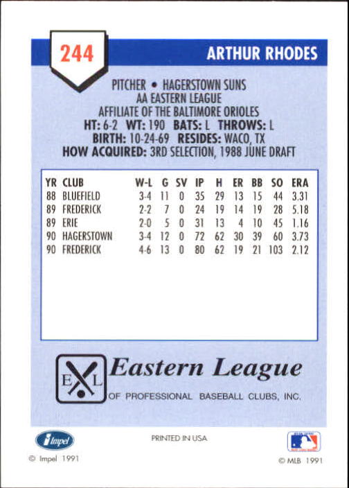 B4070- 1991 Line Drive AA Baseball Card #s 1-250 -You Pick- 15+ FREE US SHIP - Picture 429 of 441