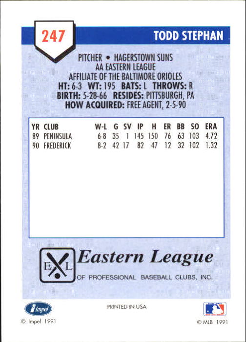 B4070- 1991 Line Drive AA Baseball Card #s 1-250 -You Pick- 15+ FREE US SHIP - Picture 435 of 441