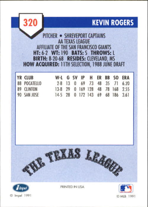 B4070- 1991 Line Drive AA Baseball Card #s 251-500 -You Pick- 15+ FREE US SHIP - Picture 121 of 469