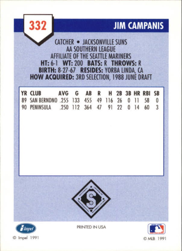 B4070- 1991 Line Drive AA Baseball Card #s 251-500 -You Pick- 15+ FREE US SHIP - Picture 143 of 469