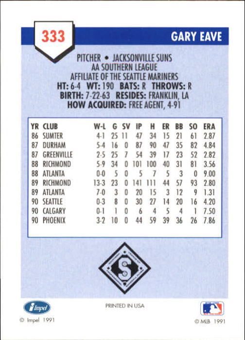 B4070- 1991 Line Drive AA Baseball Card #s 251-500 -You Pick- 15+ FREE US SHIP - Picture 145 of 469