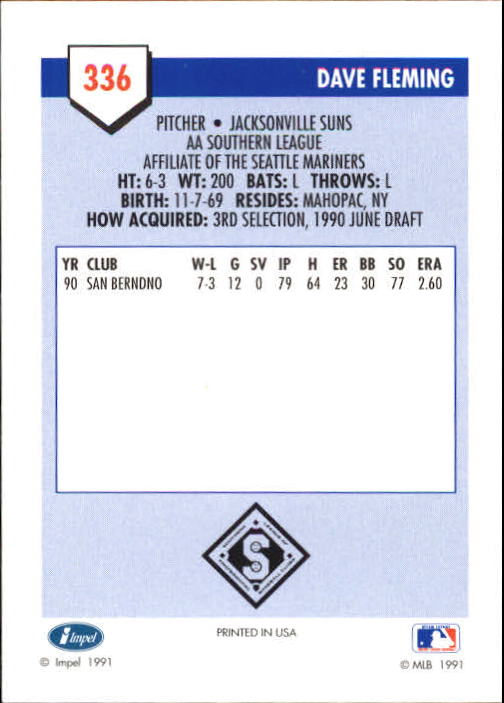 B4070- 1991 Line Drive AA Baseball Card #s 251-500 -You Pick- 15+ FREE US SHIP - Picture 151 of 469