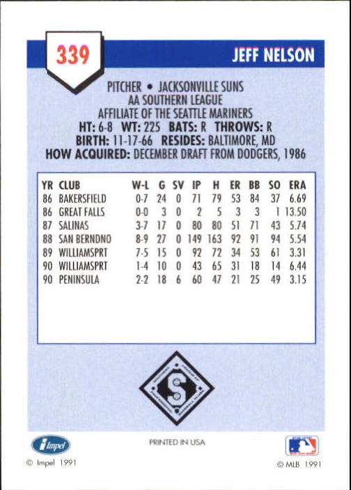 B4070- 1991 Line Drive AA Baseball Card #s 251-500 -You Pick- 15+ FREE US SHIP - Picture 157 of 469