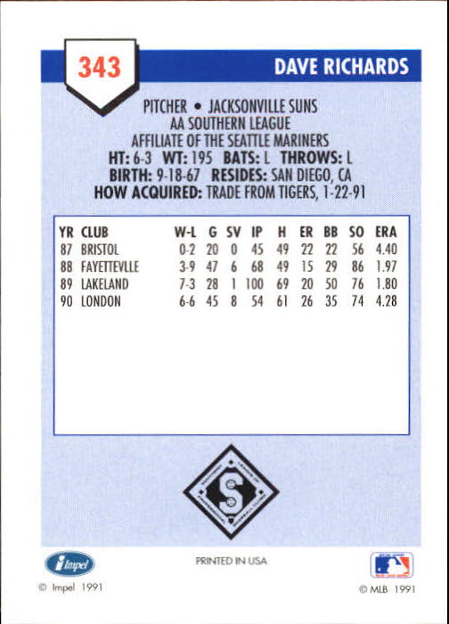 B4070- 1991 Line Drive AA Baseball Card #s 251-500 -You Pick- 15+ FREE US SHIP - Picture 165 of 469