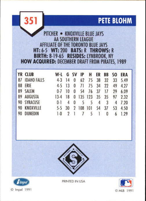 B4070- 1991 Line Drive AA Baseball Card #s 251-500 -You Pick- 15+ FREE US SHIP - Picture 179 of 469