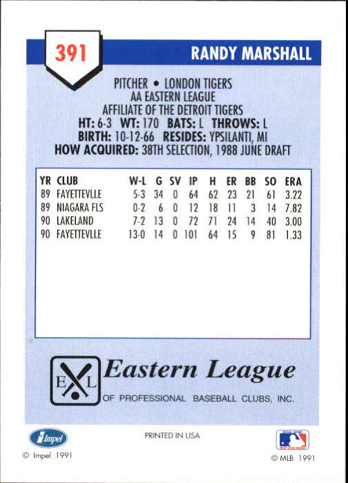 B4070- 1991 Line Drive AA Baseball Card #s 251-500 -You Pick- 15+ FREE US SHIP - Picture 259 of 469