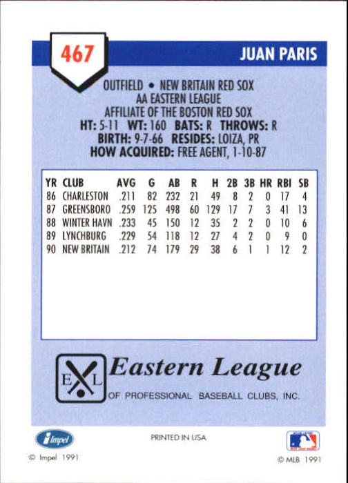 B4070- 1991 Line Drive AA Baseball Card #s 251-500 -You Pick- 15+ FREE US SHIP - Picture 407 of 469