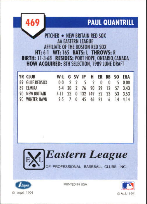 B4070- 1991 Line Drive AA Baseball Card #s 251-500 -You Pick- 15+ FREE US SHIP - Picture 411 of 469