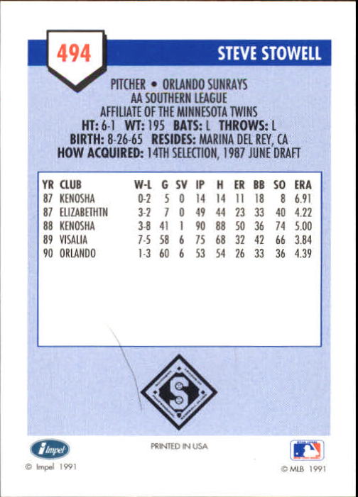B4070- 1991 Line Drive AA Baseball Card #s 251-500 -You Pick- 15+ FREE US SHIP - Picture 459 of 469